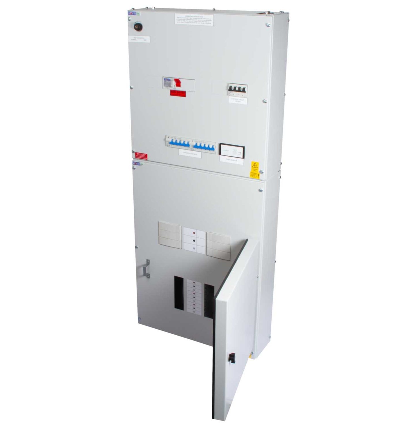 Proteus EV 6 Way TP+N Type B EV Distribution Board with 200A O-PEN Isolator Incomer