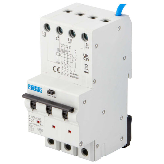 Proteus XL 50A 4 Pole 3 Module C Curve 10kA 300mA Type A Rcbo
