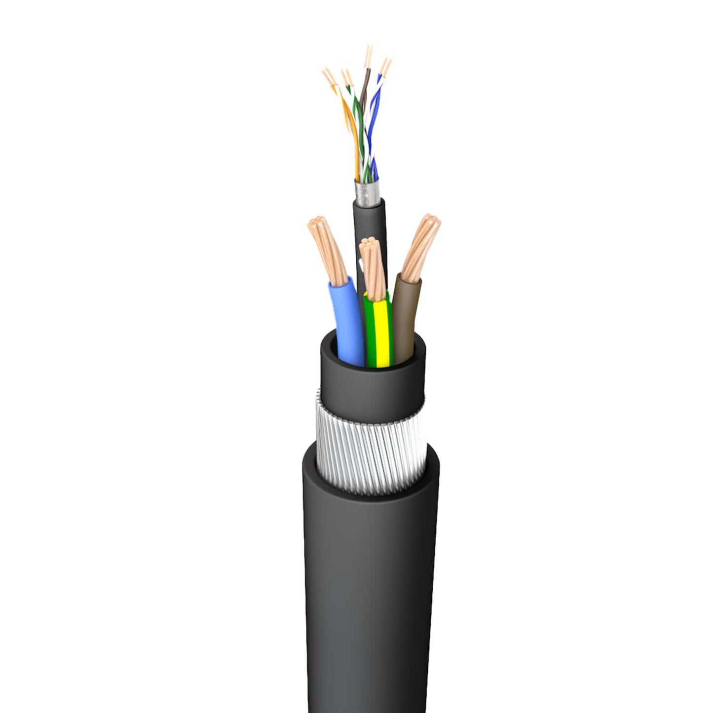 Prysmian 6mm² 3 Core SWA CAT5E EV Cable Black (Cut Length Sold By The Metre)