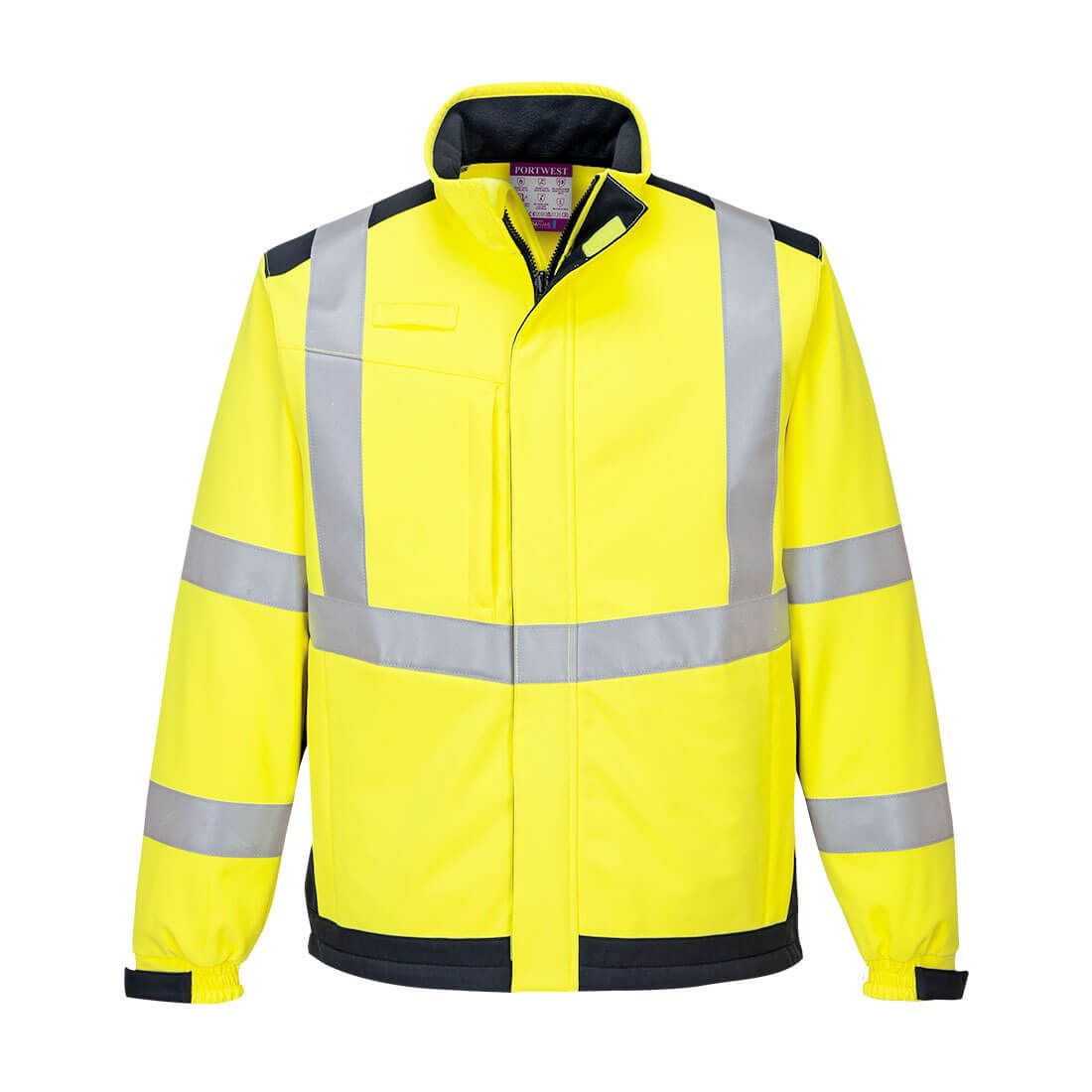 Modaflame Multi Norm Arc Softshell Jacket, 4XL, R, Yellow/Navy