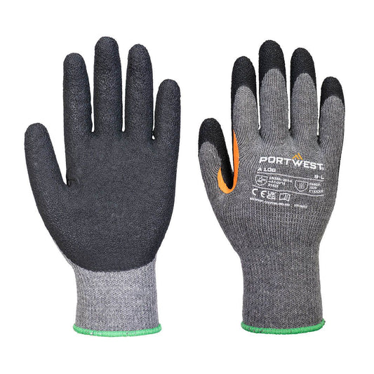 Grip 10 Latex Reinforced Thumb Glove (Pk12), L, R, Grey/Black