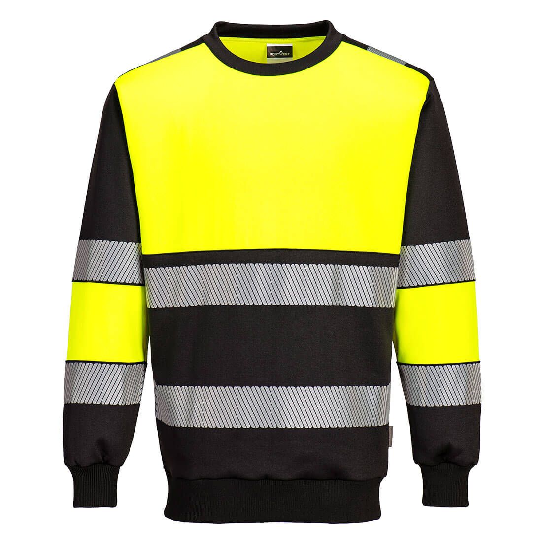 PW3 Hi-Vis Class 1 Sweatshirt, 4XL, R, Yellow/Black