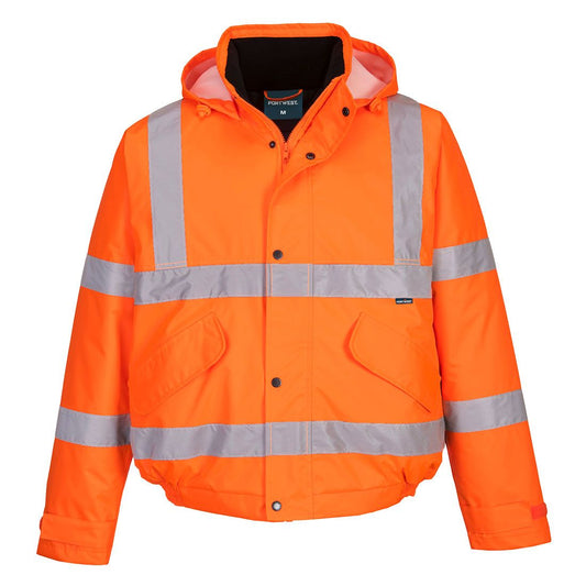 ES1 Essential Hi-Vis Winter Bomber Jacket, 4XL, R, Orange