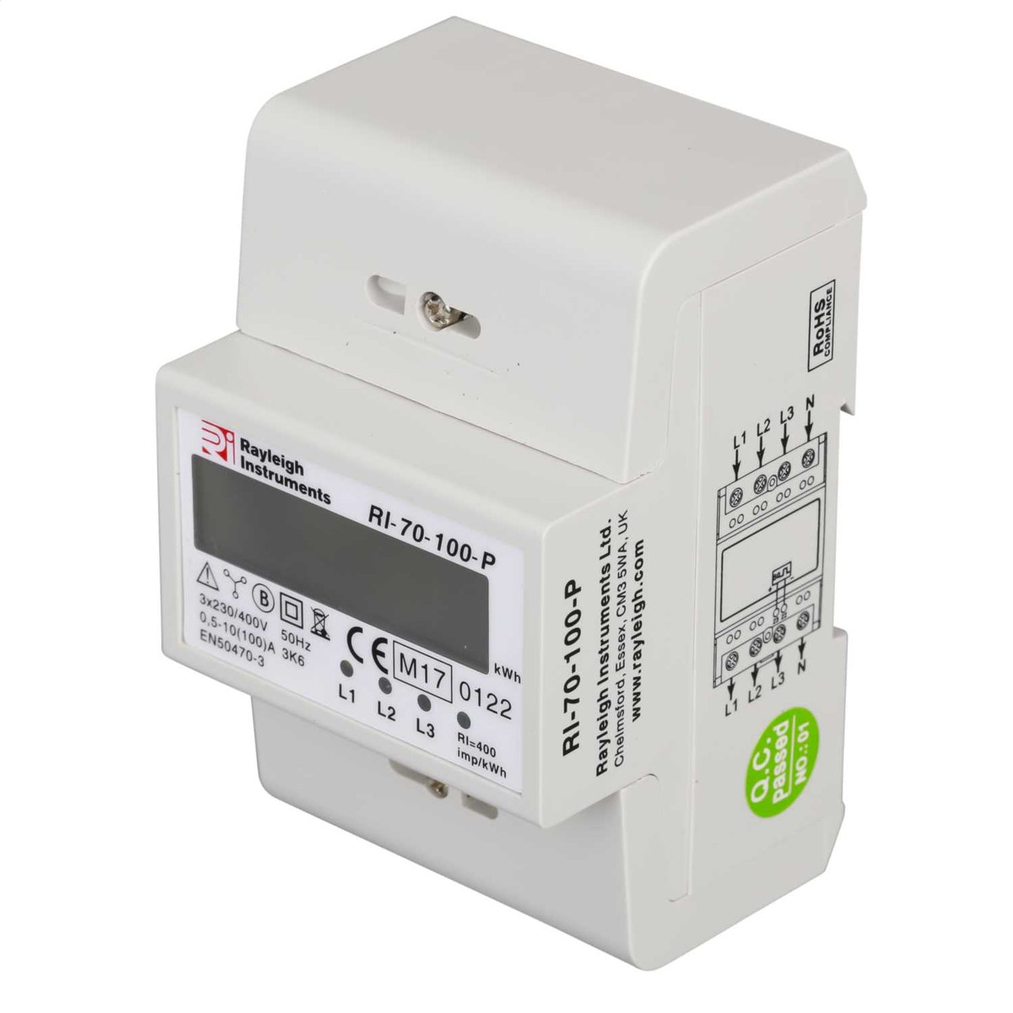 Rayleigh 100A 3 Phase MID Certified Kilowatt Hour Active Energy Meter