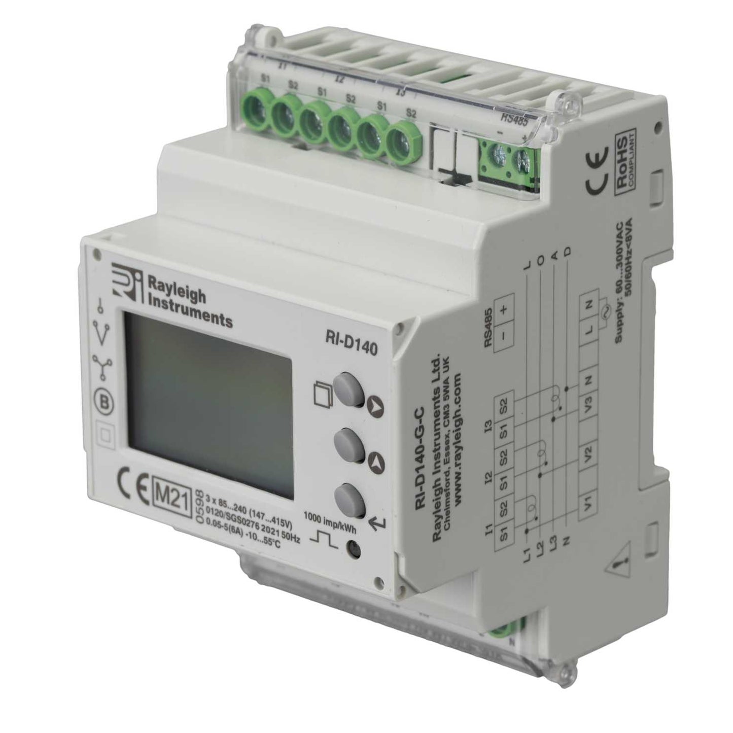 Rayleigh 3 Phase Multifunction Energy Meter MID Certified with Modbus