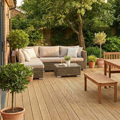 32mm x 125mm Softwood Grooved Reversible Decking Board 4200mm