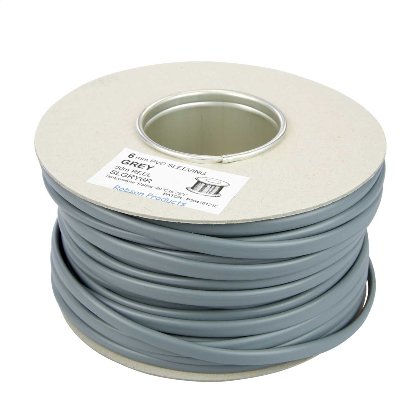 Robson Products 6mm PVC Grey Sleeving (50m Reel)