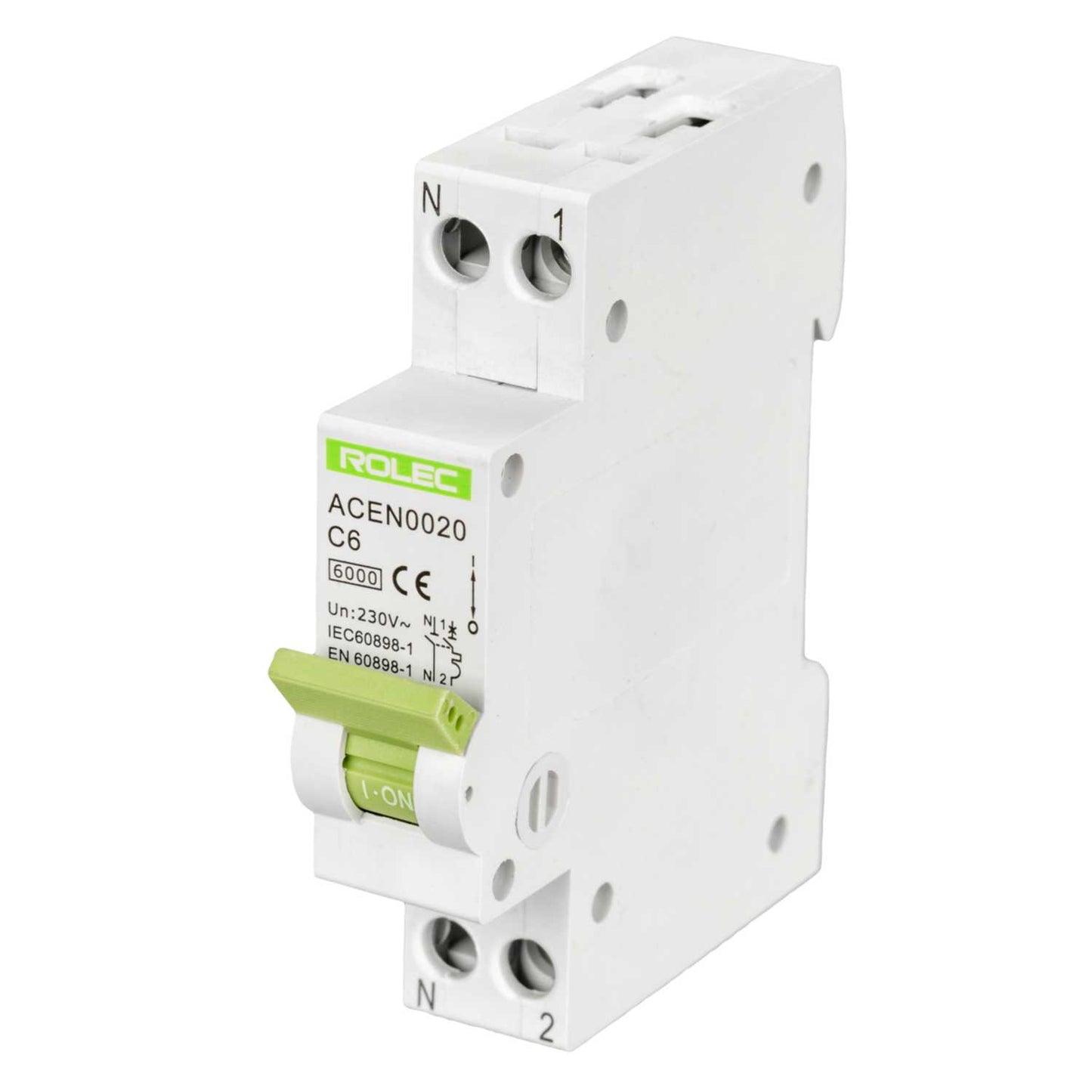 Rolec 6A Single Pole and Neutral 6kA C Curve MCB