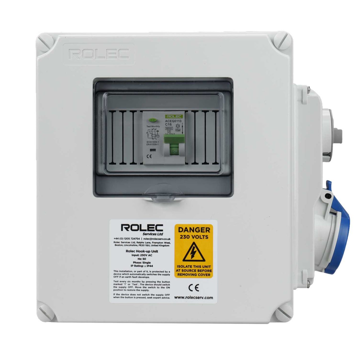 Rolec Lshu 16A Interlocked 1 Way Caravan Hook Up Point
