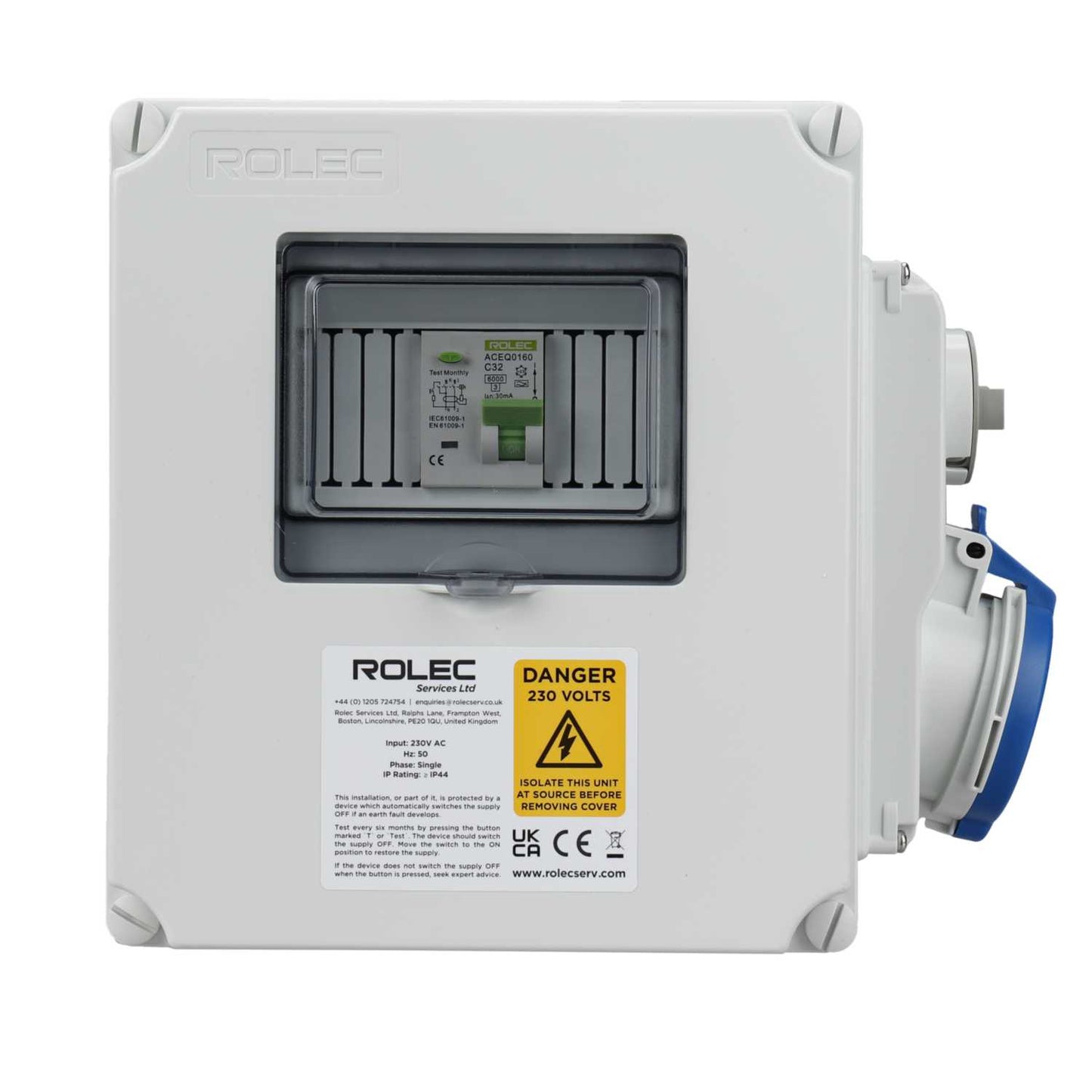 Rolec Lshu 32A Interlocked 1 Way Caravan Hook Up Point
