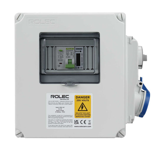 Rolec Lshu 16A Interlocked 1 Way 10A Rcbo Metered Caravan Hook Up Point
