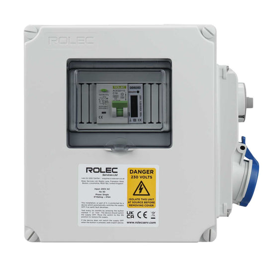 Rolec Lshu 16A Interlocked 1 Way Metered Caravan Hook Up Point