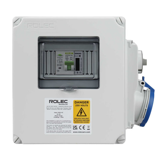 Rolec Lshu 32A Interlocked 1 Way Metered Caravan Hook Up Point
