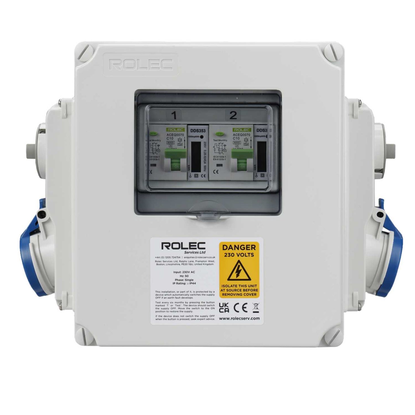 Rolec Lshu 16A Interlocked 2 Way 10A Rcbo Metered Caravan Hook Up Point