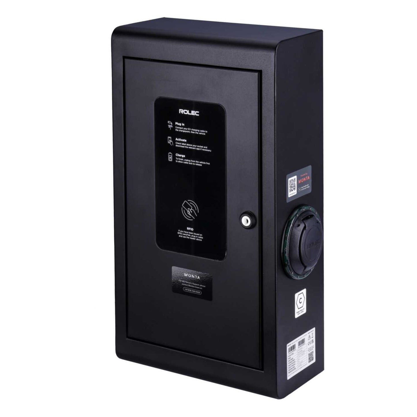 Rolec EV SecuriCharge Smart EV Charger 7.4kW 2 x Type 2 Socket Black
