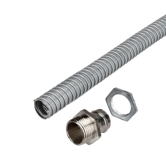 Ronbar 20mm Flexible Conduit Steel Pack (10m Reel and 10 Glands)