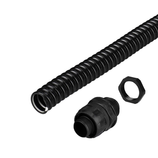 Ronbar 20mm PVC Spiral Flexible Conduit Pack (10m Reel and 10 Glands)