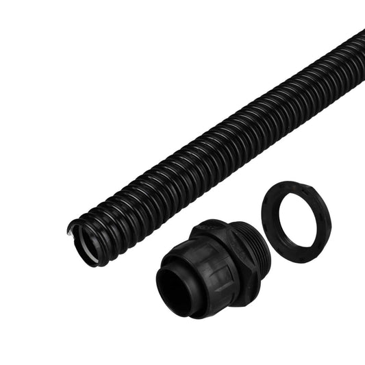 Ronbar 32mm PVC Spiral Flexible Conduit Pack (10m Reel and 10 Glands)