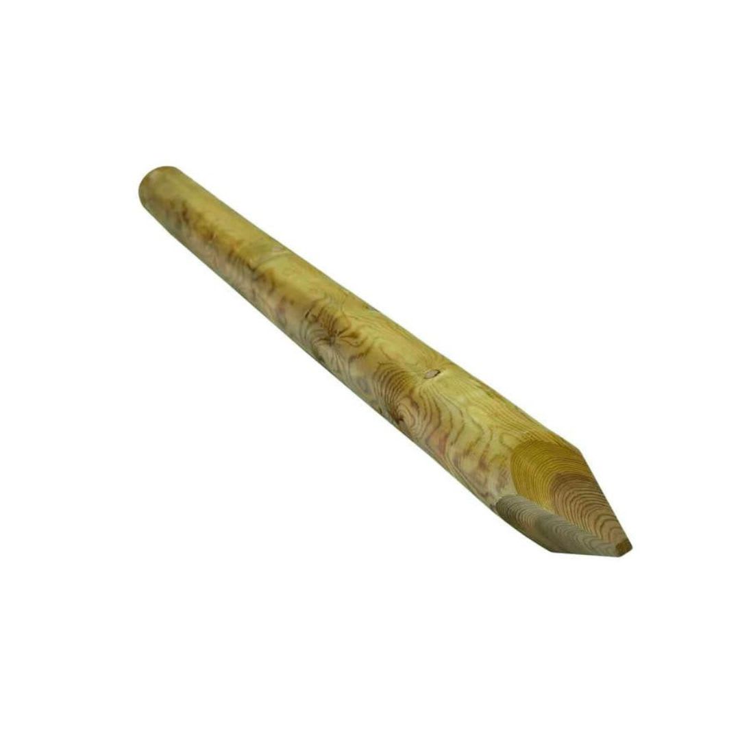 10ft Pressure Treated Round Pointed Wooden Fence Post 3000mm x 100mm