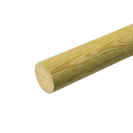 8ft Pressure Treated Round Pointed Wooden Fence Post 2400mm x 75mm