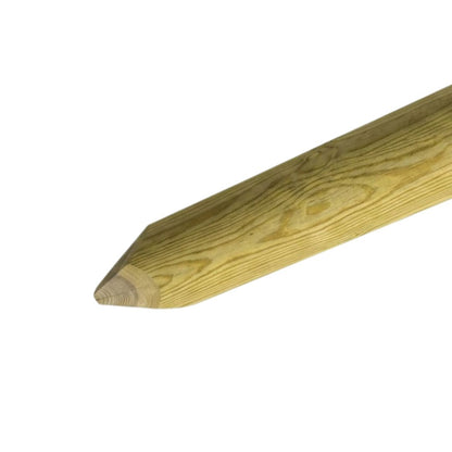10ft Pressure Treated Round Pointed Wooden Fence Post 3000mm x 100mm