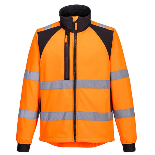 WX2 Eco Hi-Vis Softshell (2L), L, R, Orange/Black