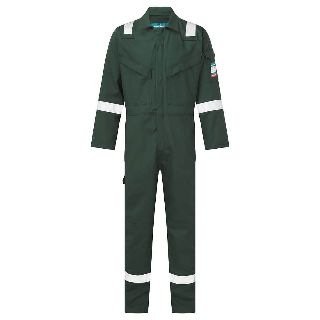 Flame Resistant Anti-Static Coverall 350g, 4XL, R, Green