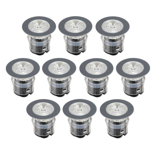 Saxby Lighting IkonPro LED CCT 35mm Stainless Steel Decking Kit 6500K / Blue (Pack of 10)