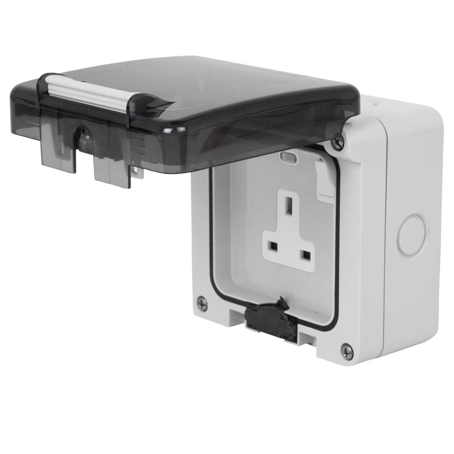Scame 1 Gang 13A Double Pole Switched Socket IP66 Grey