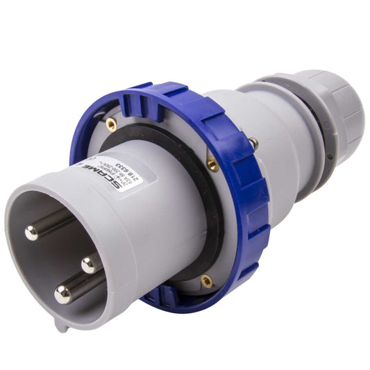 Scame Optima 63A 2P+E 230V Plug IP66 Blue