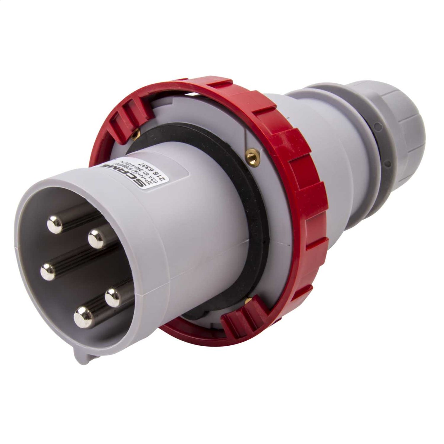 Scame Optima 63A 3P+N+E 415V Plug IP67 Red