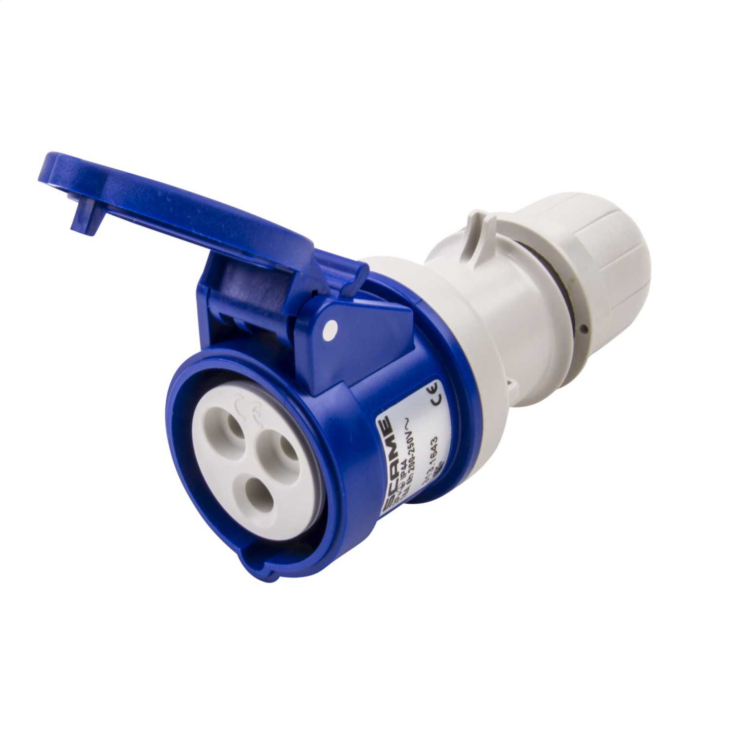 Scame Optima 16A 2P+E 230V Coupler IP44 Blue