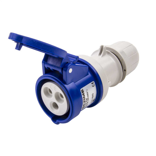 Scame Optima 16A 2P+E 230V Coupler IP44 Blue