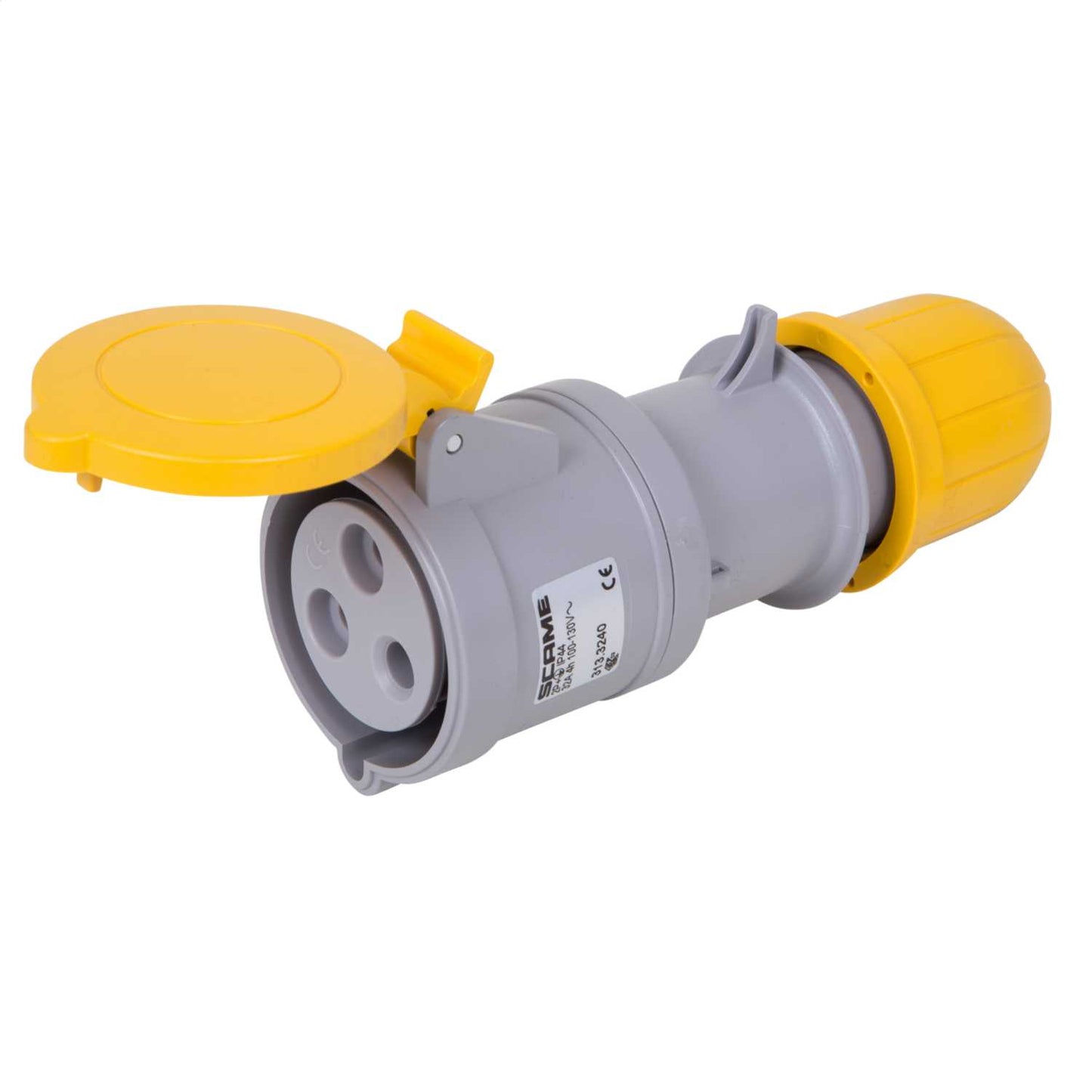 Scame Optima 32A 2P+E 110V Coupler IP44 Yellow
