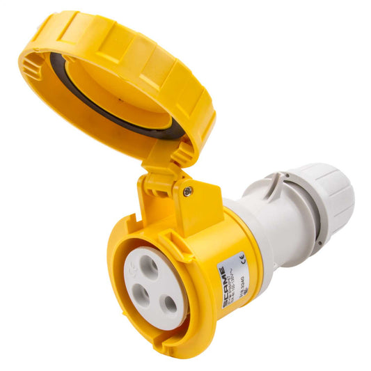 Scame Optima 32A 2P+E 110V Coupler IP67 Yellow