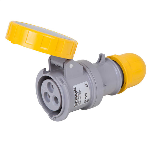 Scame Optima 16A 2P+E 110V Coupler IP67 Yellow