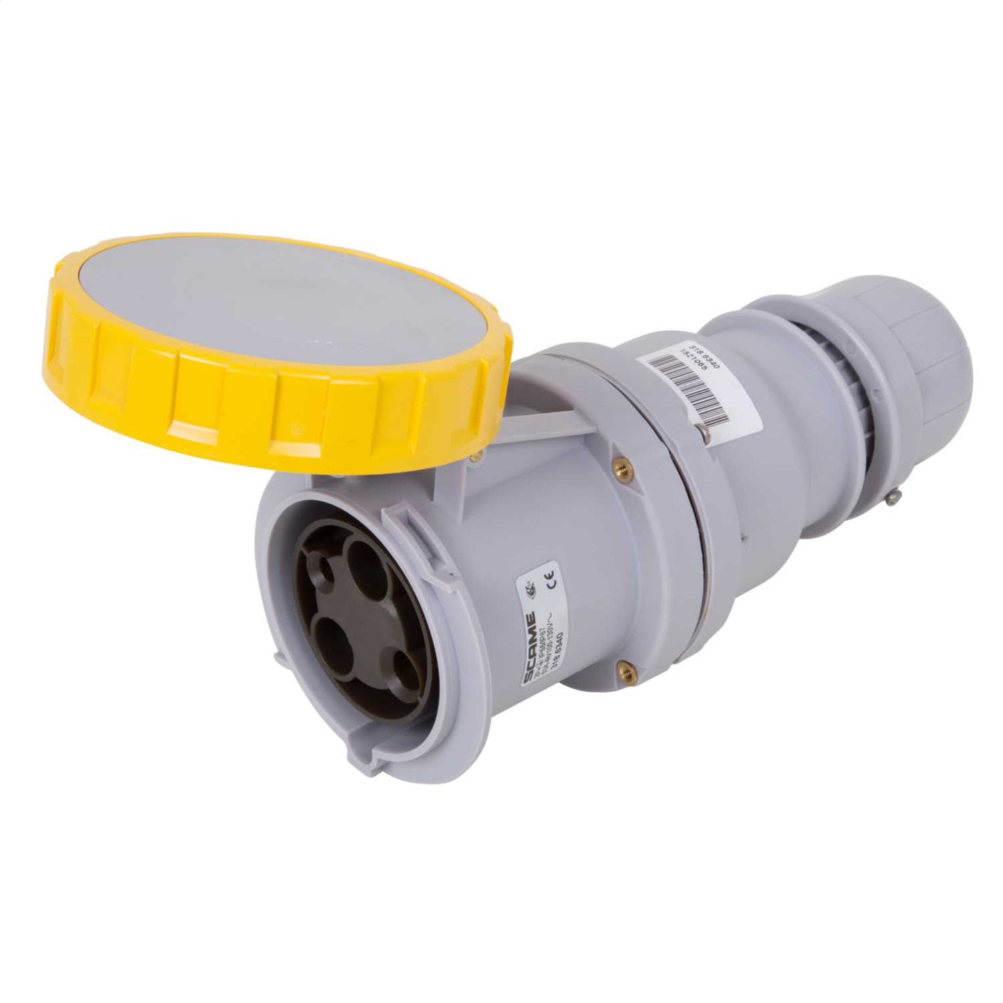 Scame Optima 63A 2P+E 110V Coupler IP67 Yellow