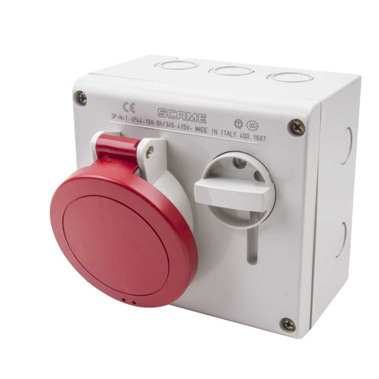 Scame Omnia 16A 3P+N+E 415V Interlocked Socket IP44