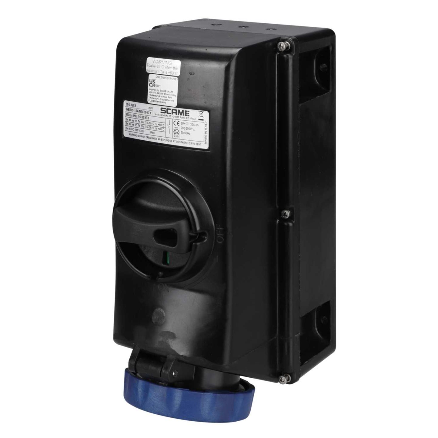 Scame Advance GRP GD Ex 32A 2P+E 230V Interlocked Socket