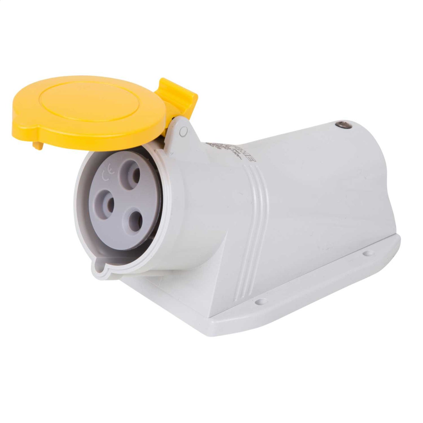 Scame Optima Base 32A 2P+E 110V Wall Mounted Socket IP44 Yellow