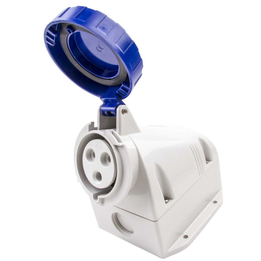 Scame OPTIMA-TOP 63A 2P+E 230V Wall Mounted Socket IP67 Blue