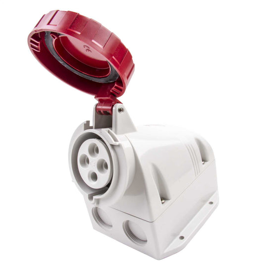 Scame OPTIMA-TOP 32A 3P+E 415V Wall Mounted Socket Red IP67 Red