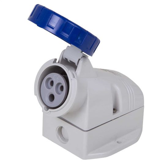 Scame OPTIMA-TOP 16A 2P+E 230V Wall Mounted Socket IP67 Blue