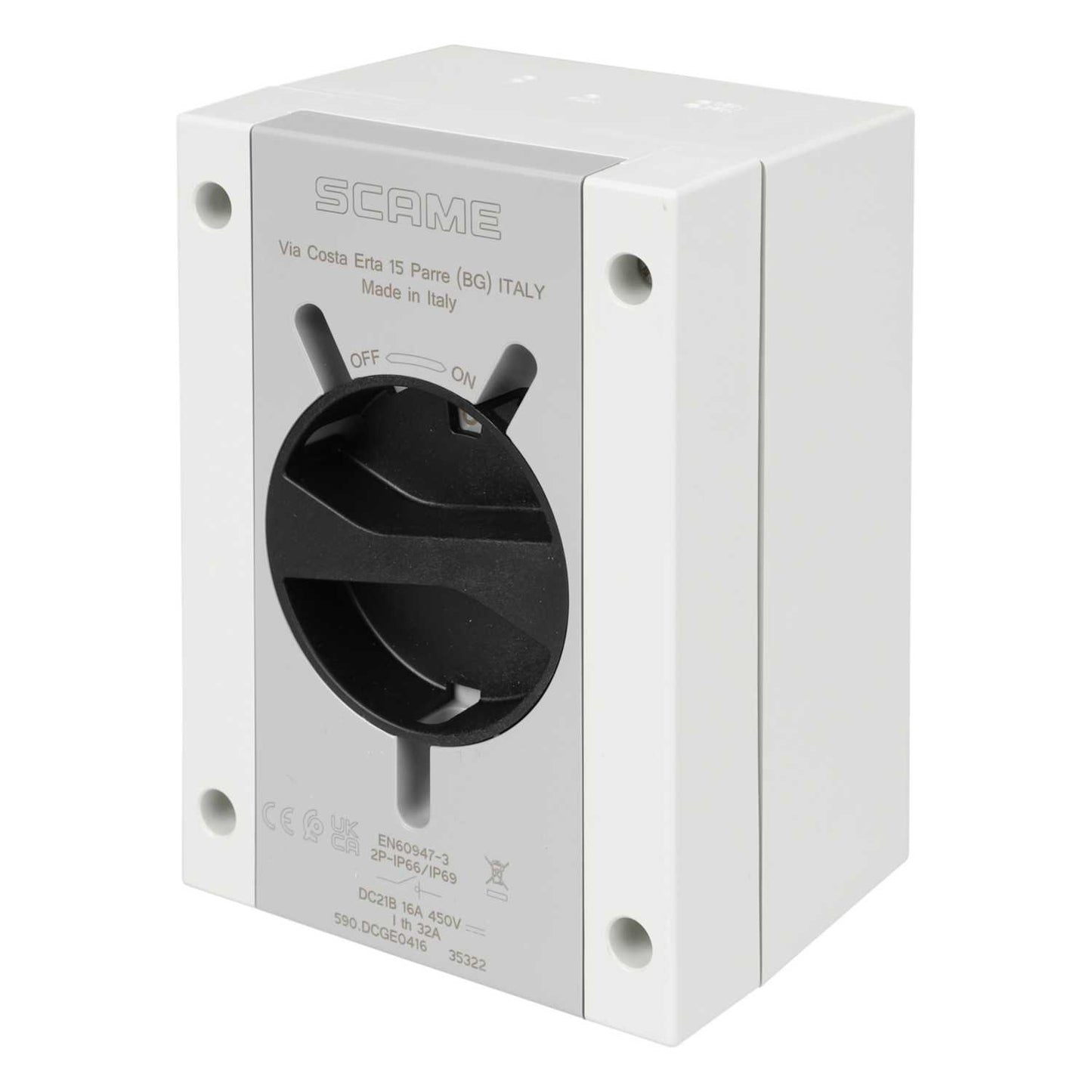 Scame 16A 4 Pole DC Surface Mounting Isolator IP66