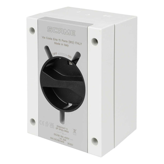 Scame 16A 4 Pole DC Surface Mounting Isolator IP66