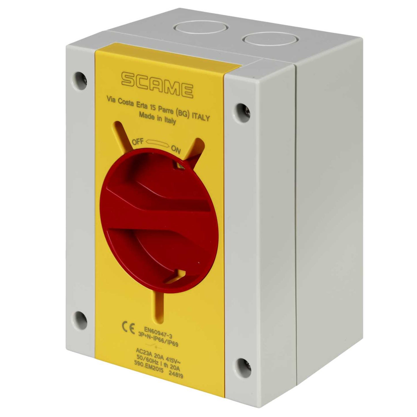 Scame 20A 4 Pole Rotary Isolator Switch IP66 / IP69