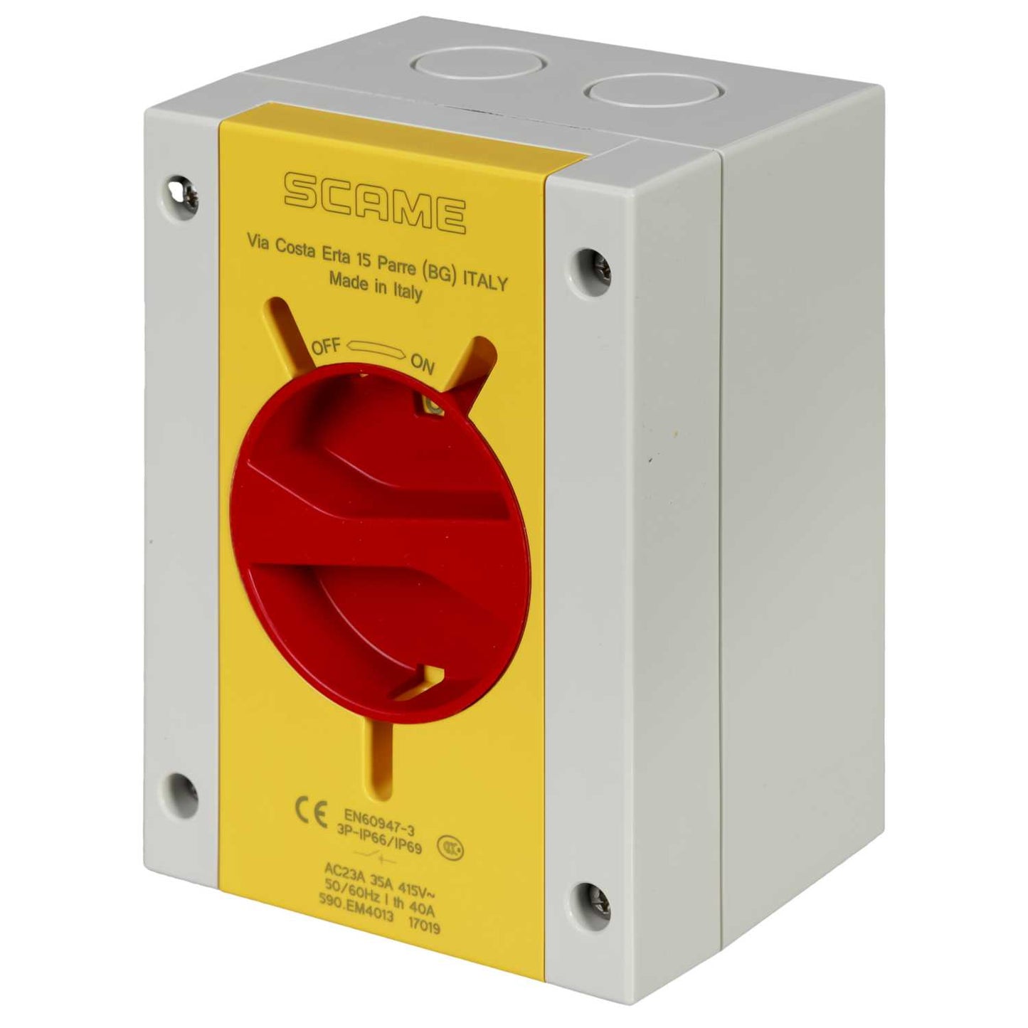 Scame 40A 3 Pole Rotary Isolator Switch IP65
