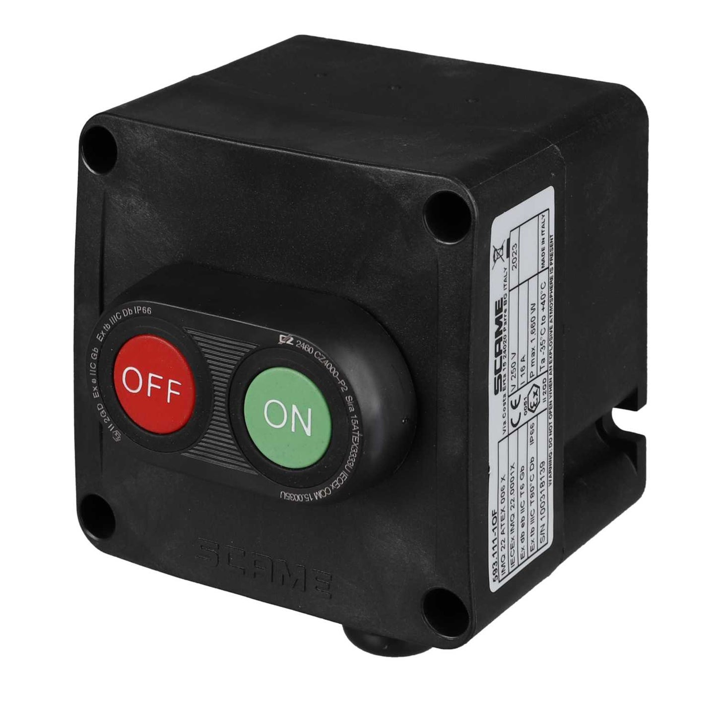 Scame On / Off Double Pushbutton Ex Control Station
