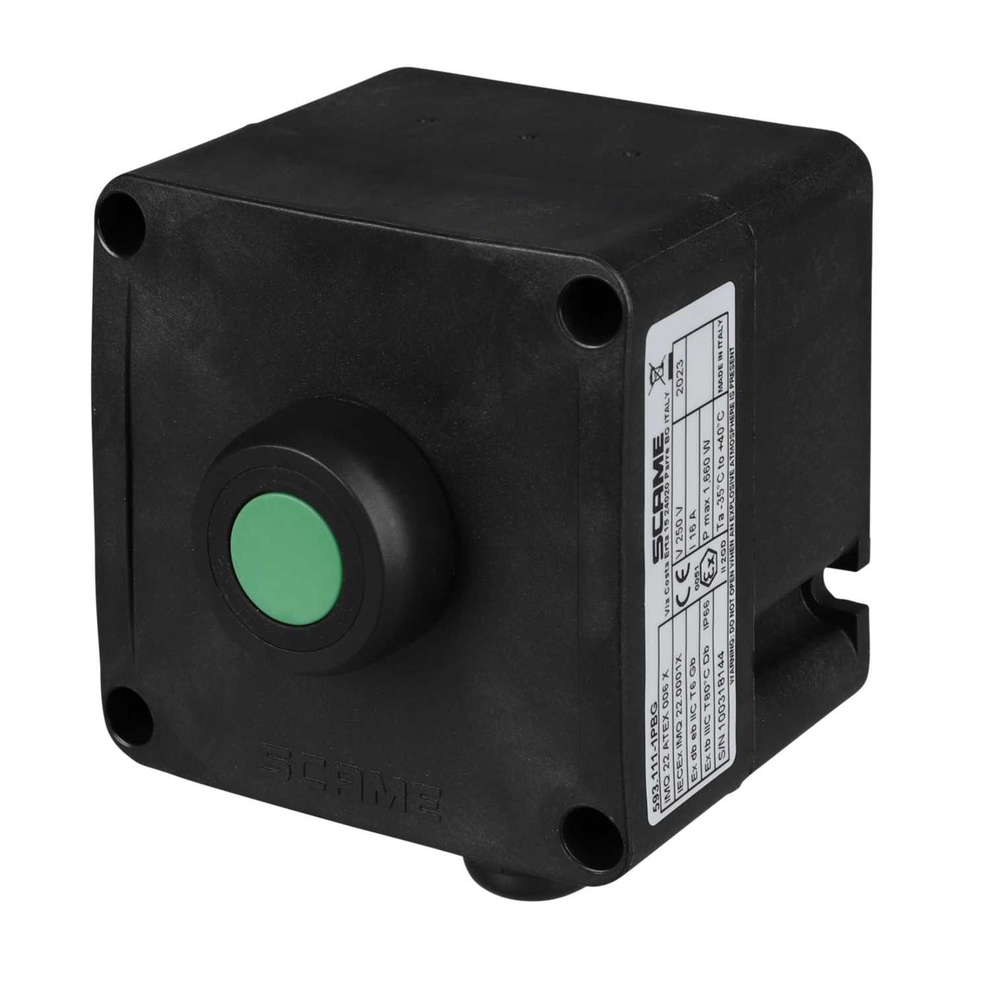 Scame Green Pushbutton Ex Control Station