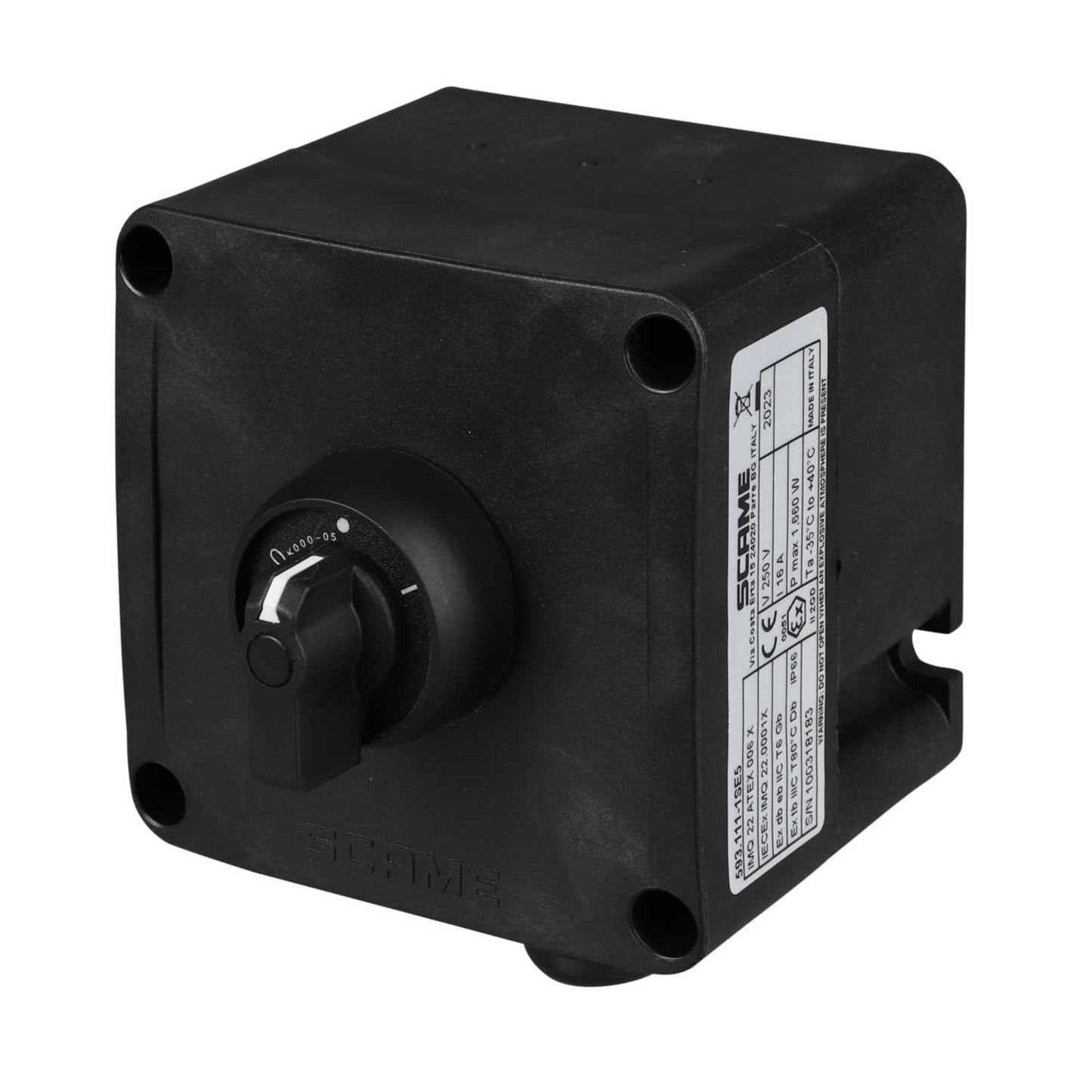 Scame 3 Position Spring Return I-0 Rotary Selector Switch Ex Control Station